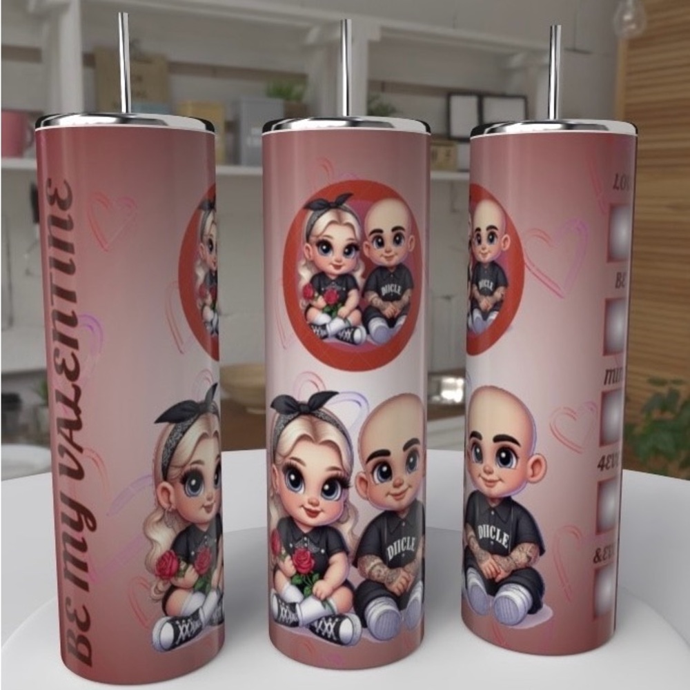 20oz BE MY VALENTINE STAINLESS STEEL SUBLIMATED TUMBLER